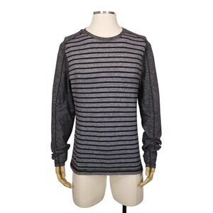 Lululemon Surge Warm Crew Yachtie Stripe Heathered Dark Slate Black / Heathered